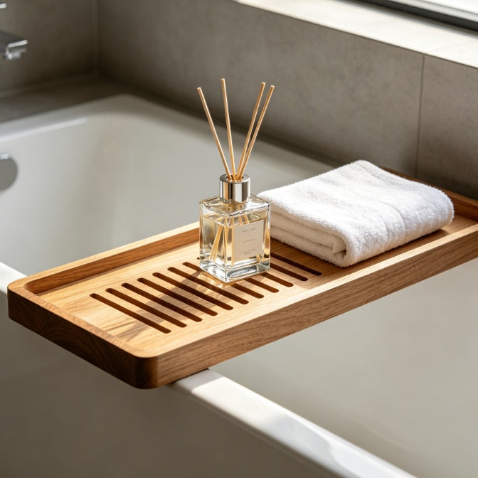 Natural Wood Bathroom Vanity Tray