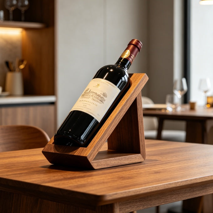Oak Wood Wine Rack & Bottle Holder