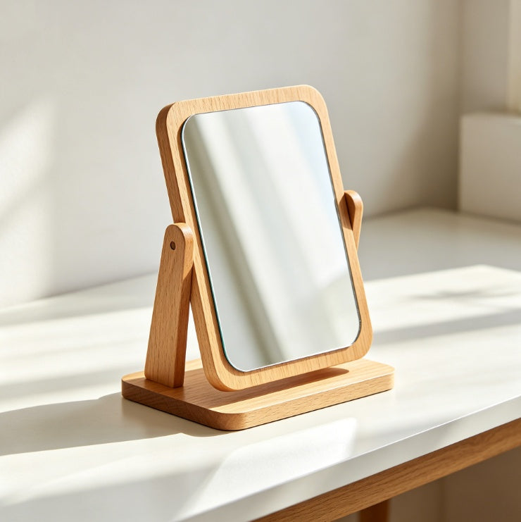 Premium Solid Oak Freestanding Vanity Mirror